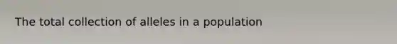 The total collection of alleles in a population