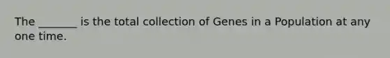 The _______ is the total collection of Genes in a Population at any one time.