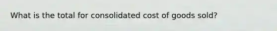 What is the total for consolidated cost of goods sold?