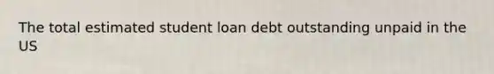 The total estimated student loan debt outstanding unpaid in the US