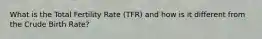 What is the Total Fertility Rate (TFR) and how is it different from the Crude Birth Rate?