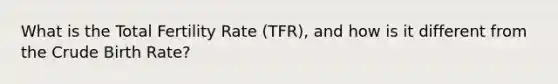 What is the Total Fertility Rate (TFR), and how is it different from the Crude Birth Rate?