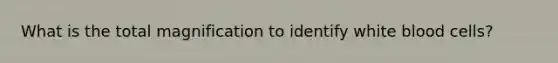 What is the total magnification to identify white blood cells?