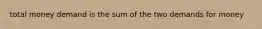 total money demand is the sum of the two demands for money