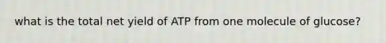 what is the total net yield of ATP from one molecule of glucose?