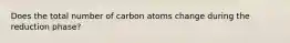 Does the total number of carbon atoms change during the reduction phase?