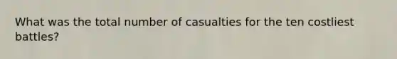 What was the total number of casualties for the ten costliest battles?