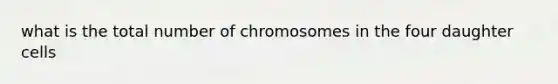 what is the total number of chromosomes in the four daughter cells