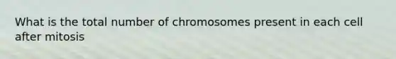 What is the total number of chromosomes present in each cell after mitosis