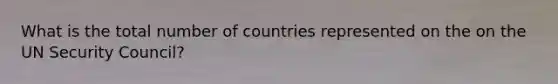 What is the total number of countries represented on the on the UN Security Council?