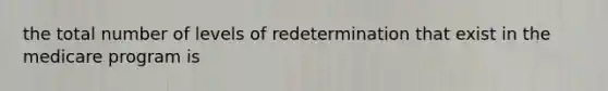 the total number of levels of redetermination that exist in the medicare program is