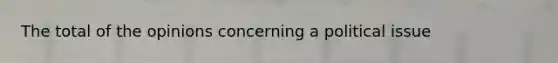 The total of the opinions concerning a political issue