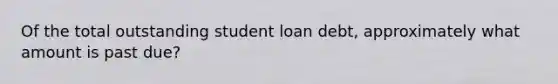 Of the total outstanding student loan debt, approximately what amount is past due?