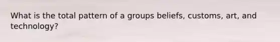 What is the total pattern of a groups beliefs, customs, art, and technology?