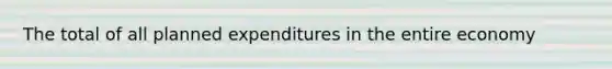 The total of all planned expenditures in the entire economy