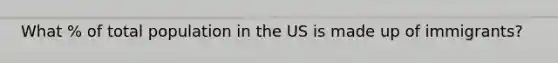 What % of total population in the US is made up of immigrants?