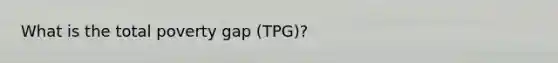 What is the total poverty gap (TPG)?