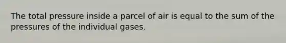 The total pressure inside a parcel of air is equal to the sum of the pressures of the individual gases.