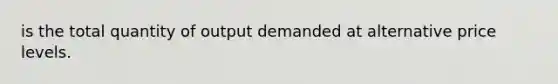 is the total quantity of output demanded at alternative price levels.