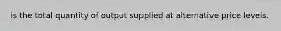 is the total quantity of output supplied at alternative price levels.