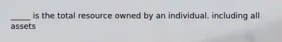 _____ is the total resource owned by an individual. including all assets