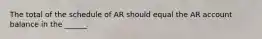 The total of the schedule of AR should equal the AR account balance in the ______.