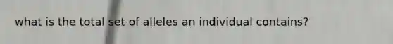 what is the total set of alleles an individual contains?