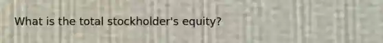 What is the total stockholder's equity?