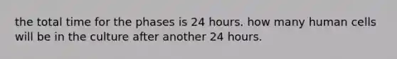 the total time for the phases is 24 hours. how many human cells will be in the culture after another 24 hours.