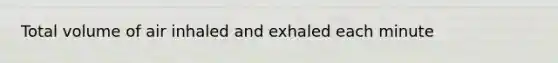 Total volume of air inhaled and exhaled each minute