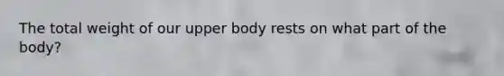 The total weight of our upper body rests on what part of the body?