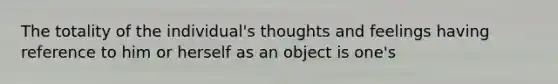 The totality of the individual's thoughts and feelings having reference to him or herself as an object is one's