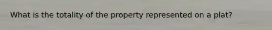 What is the totality of the property represented on a plat?