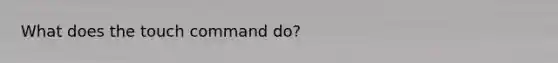 What does the touch command do?