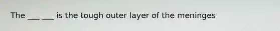 The ___ ___ is the tough outer layer of the meninges