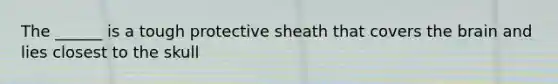 The ______ is a tough protective sheath that covers the brain and lies closest to the skull