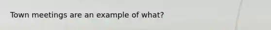 Town meetings are an example of what?