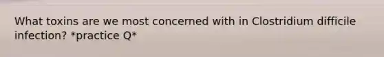 What toxins are we most concerned with in Clostridium difficile infection? *practice Q*