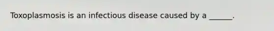 Toxoplasmosis is an infectious disease caused by a ______.