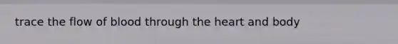 trace the flow of blood through <a href='https://www.questionai.com/knowledge/kya8ocqc6o-the-heart' class='anchor-knowledge'>the heart</a> and body