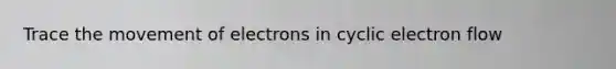 Trace the movement of electrons in cyclic electron flow