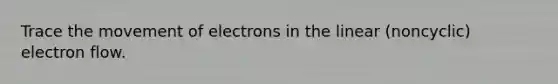 Trace the movement of electrons in the linear (noncyclic) electron flow.