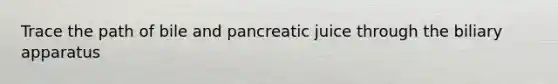 Trace the path of bile and pancreatic juice through the biliary apparatus