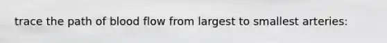 trace the path of blood flow from largest to smallest arteries: