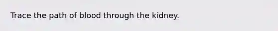 Trace the path of blood through the kidney.