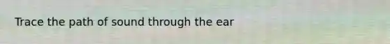 Trace the path of sound through the ear