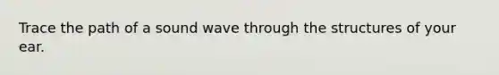 Trace the path of a sound wave through the structures of your ear.