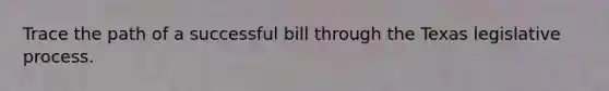 Trace the path of a successful bill through the Texas legislative process.