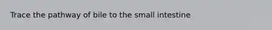 Trace the pathway of bile to the small intestine