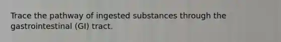 Trace the pathway of ingested substances through the gastrointestinal (GI) tract.